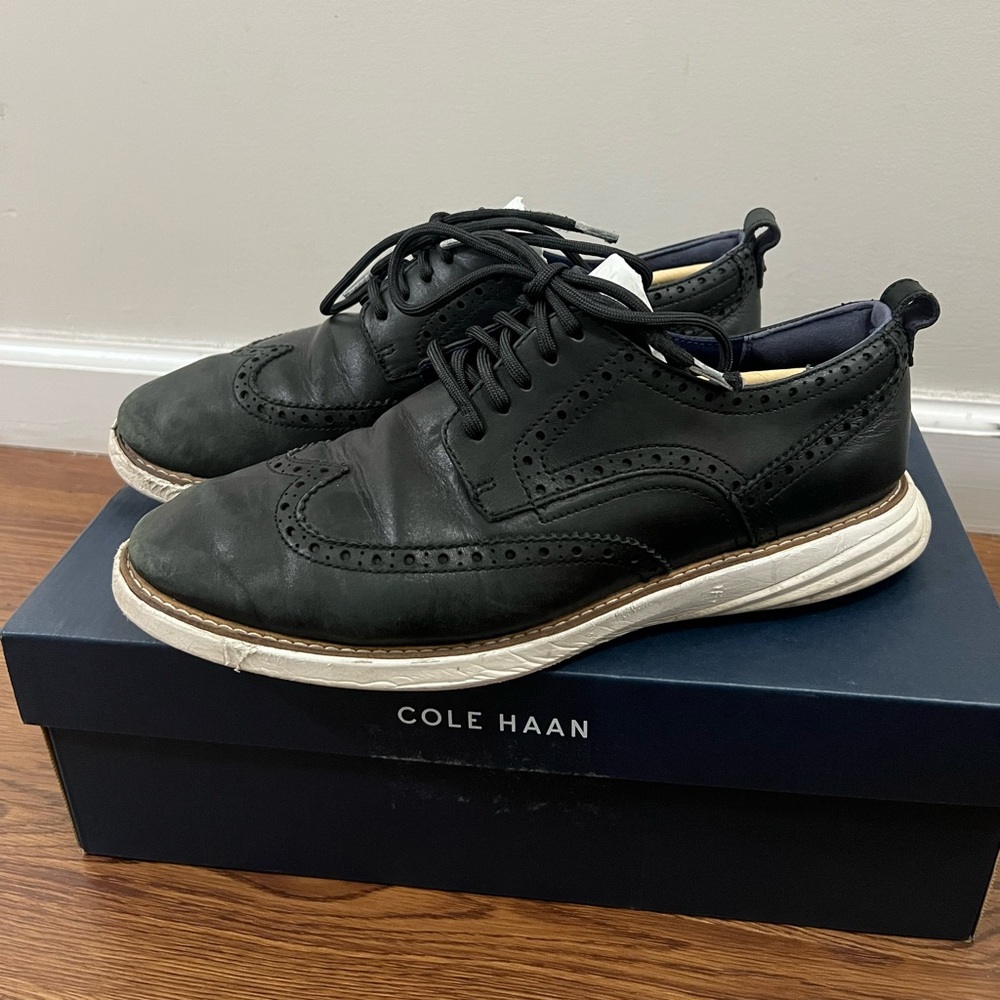 Cole Haan Black Grand Evolution Shortwing Oxfords Size 9 US $285